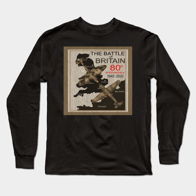 Battle of Britain WW2 Warbirds Supermarine Spitfire Long Sleeve T-Shirt by F&L Design Co.